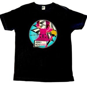 Abbey Road Studios Unisex Black Graphic T-Shirt Large